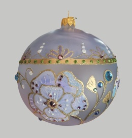 Bombka GlitterLab: Fi 110mm nylonka matowa błękitna łąka (4460BL)