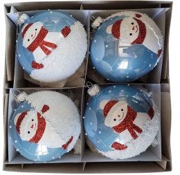 Baubles 120 decorated ornament pack of 4: WINTER FUNNY