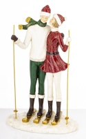 Figurine of a pair of skiers 27cm, polyresin (181004)