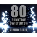 Lampki 80LED+gniazdem białe zimne zewnętrzne gruby kabel (LZ-LED-80G)