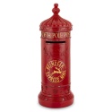 "Hydrant" mailbox, red, aged polyresin (165345)