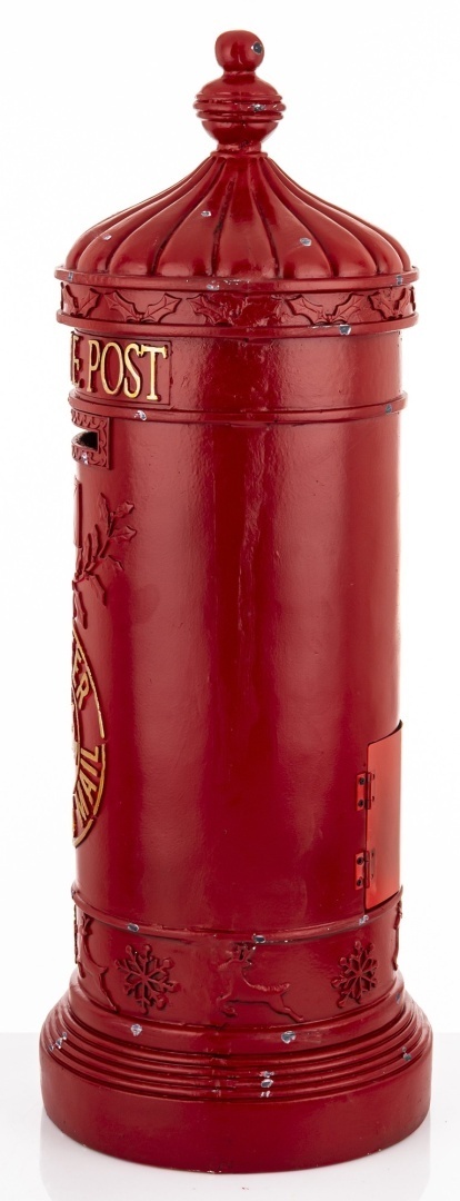 "Hydrant" mailbox, red, aged polyresin (165345)