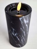 Świeca LED marmurkowa czarna wysoka (3/23/NWH)
