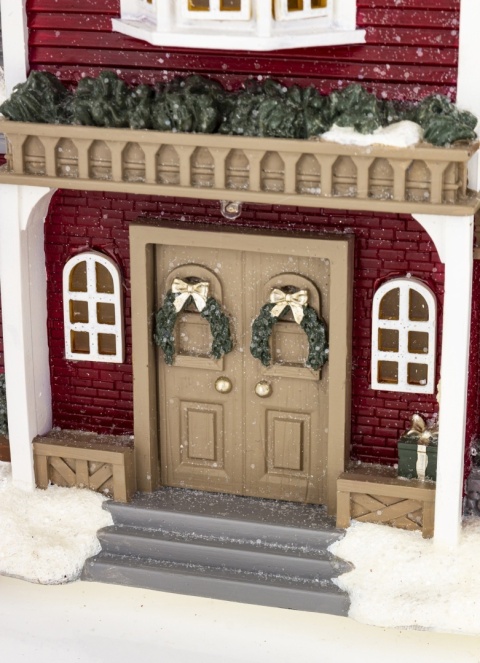 LED tenement house burgundy gray roof 8 melodies (172585)