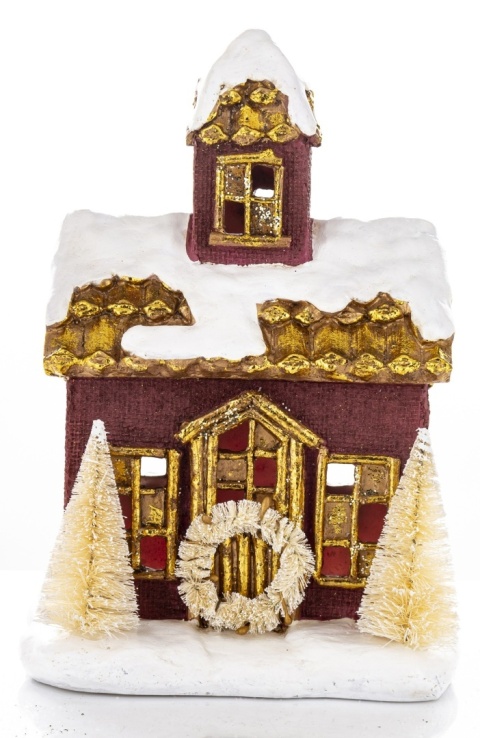 Brown winter house with LED Christmas trees (170430)