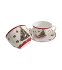 Kpl. 2 filiżanki ze spodkami porcelana Christmas Tree