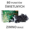 Lampki 80LED+gniazdem białe zimne zewnętrzne gruby kabel (LZ-LED-80G)