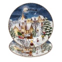 Set of 2 ceramic plates "Christmas Village" 19cm diameter (PG-19864) in a decorative box