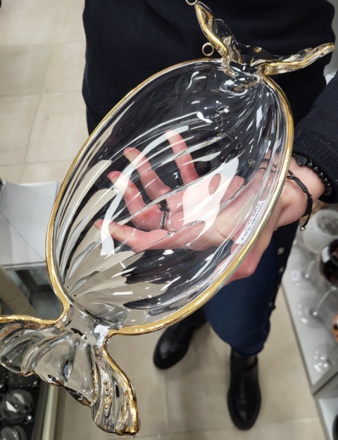 Large glass cake stand "candy" (173410)