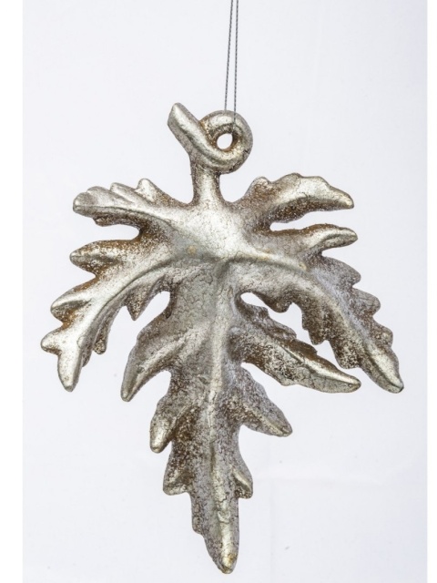 Zaw. retro liść ceram. antyczne srebro 18*13*3cm (122557)-20%