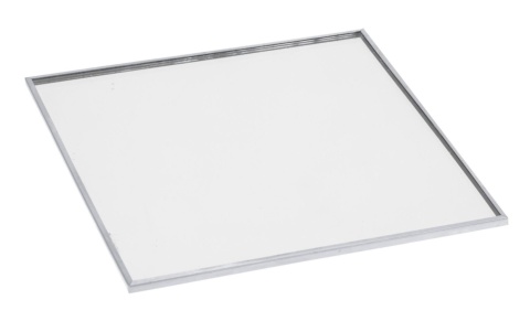 Podstawka lusterkowa kwadratowa 10cm srebrny brzeg (513198)