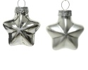 Gwiazdki szklane opakowanie 12szt srebrne błysk/mat (010185) 4x2x4,5cm (tuba)