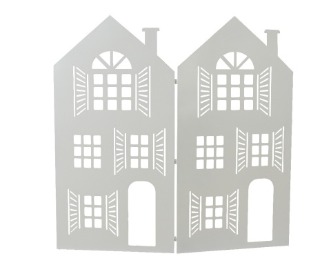 Parawan metalowy domek biały (524168)