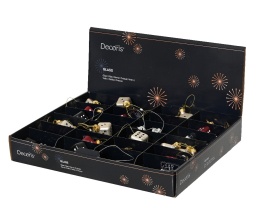 Zawieszka 3 kostki do gry szklane szampańskie (129601)