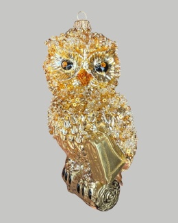 Bauble form: Owl with a book, gold (189) SE