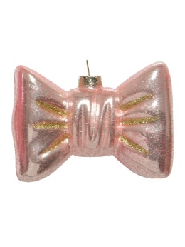 Bombka szklana: Kokarda jasny róż (120658)-20%
