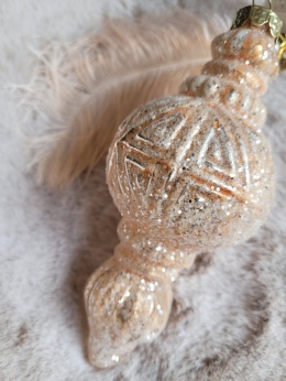 Bombka szklana buława róż mrożony (TG61659)-20%
