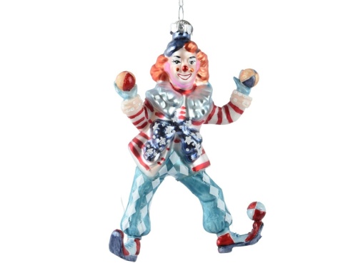 Bombka szklana: Clown cyrkowy z piłeczkami (129633)