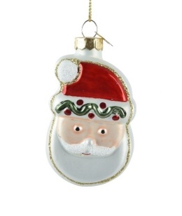 Bombka szklana mała Głowa Mikołaja (129605)