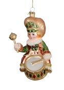 Glass bauble: Circus drummer green suit (129644)