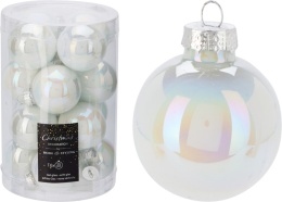 Glass baubles 3.5cm white opalescent 