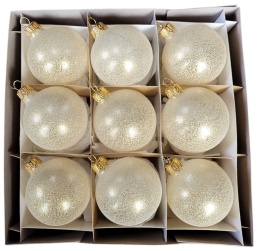 Bombki 60 szampańskie (struktura) op.9szt.