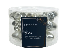 Gwiazdki szklane op.12szt srebrne błysk/mat (010185) 4x2x4,5cm (tuba)