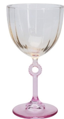 Wine glass 270ml colored glass yellow and pink (046000560)