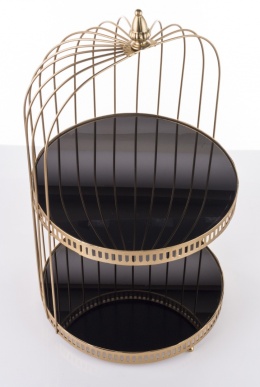 Klatka metal. złota 50cm otwarta dwa lusterkowe poziomy (144824) h:50*fi31cm