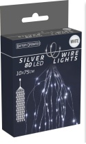 Lampki na druciku 80LED wiązka 10*75cm zimna bat.3xAA (AX9730210)