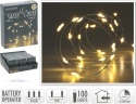 Lamps on wire 100LED warm 495cm battery timer (AX9730540) 3xAA bat.