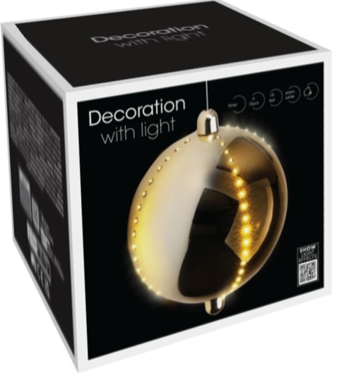 Snowball złoty 15cm śnieżny wodospad 19LED (XX8310590)