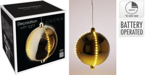 Snowball złoty 15cm śnieżny wodospad 19LED (XX8310590)