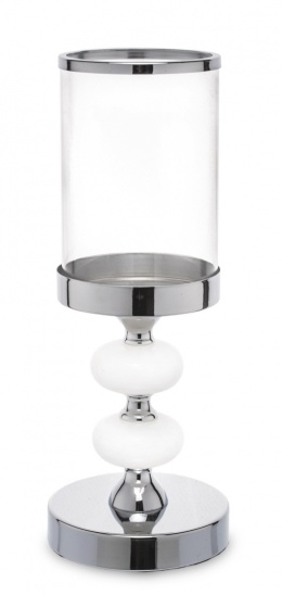 Świecznik chrom 2 kulki z alabastru (131256)-20%