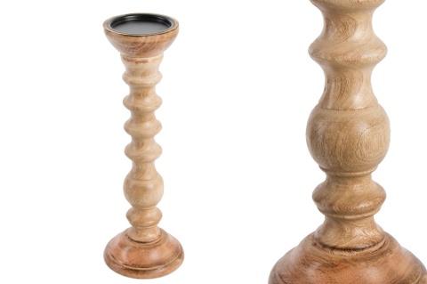 Candlestick 37cm exotic wood India (6663)