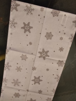 Bieżnik 40*180cm bawełniany biały ze śnieżynką (SJ2-418) -40%