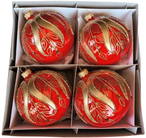 Baubles 100 decorated ornament pack of 4 pcs: IMPERIAL HOLIDAYS