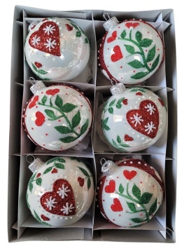 Baubles 80 decorated pack of 6 pieces FOR A FOLK NOTE