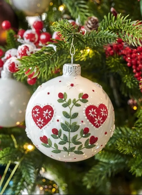 Baubles 80 decorated pack of 6 pieces FOR A FOLK NOTE