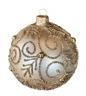 Baubles 80 decorated with ornament, pack of 6: GOLDEN WHISPER