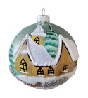 Baubles 80 decorated landscape pack of 6: METALLIC CHURCH mint