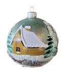 Baubles 80 decorated landscape pack of 6: METALLIC CHURCH mint