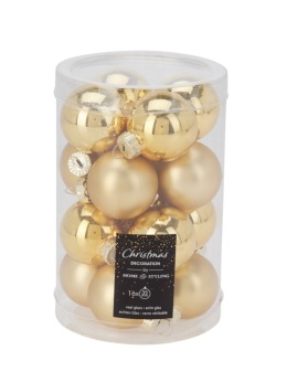 Glass baubles 25mm glossy/matt gold(502644)