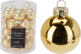 Glass baubles 25mm glossy/matt gold(502644)