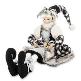 Elf sitting in a checkered coat (174416)
