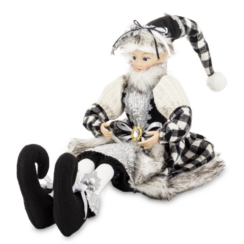 Elf sitting in a checkered coat (174416)