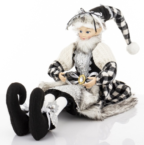 Elf sitting in a checkered coat (174416)