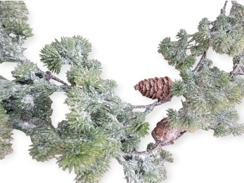 Snow-covered garland 180cm larch with cones (519196)