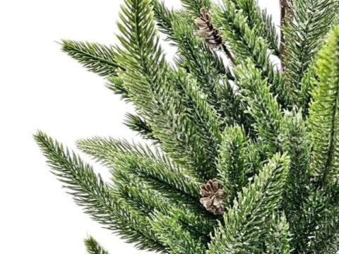 Green Christmas tree 120cm frosted PE with cones in a pot (RF0631)