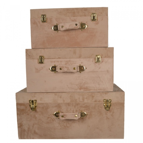 Kufer welurowy beżowy duży h;25*58*37cm (6190)-20%